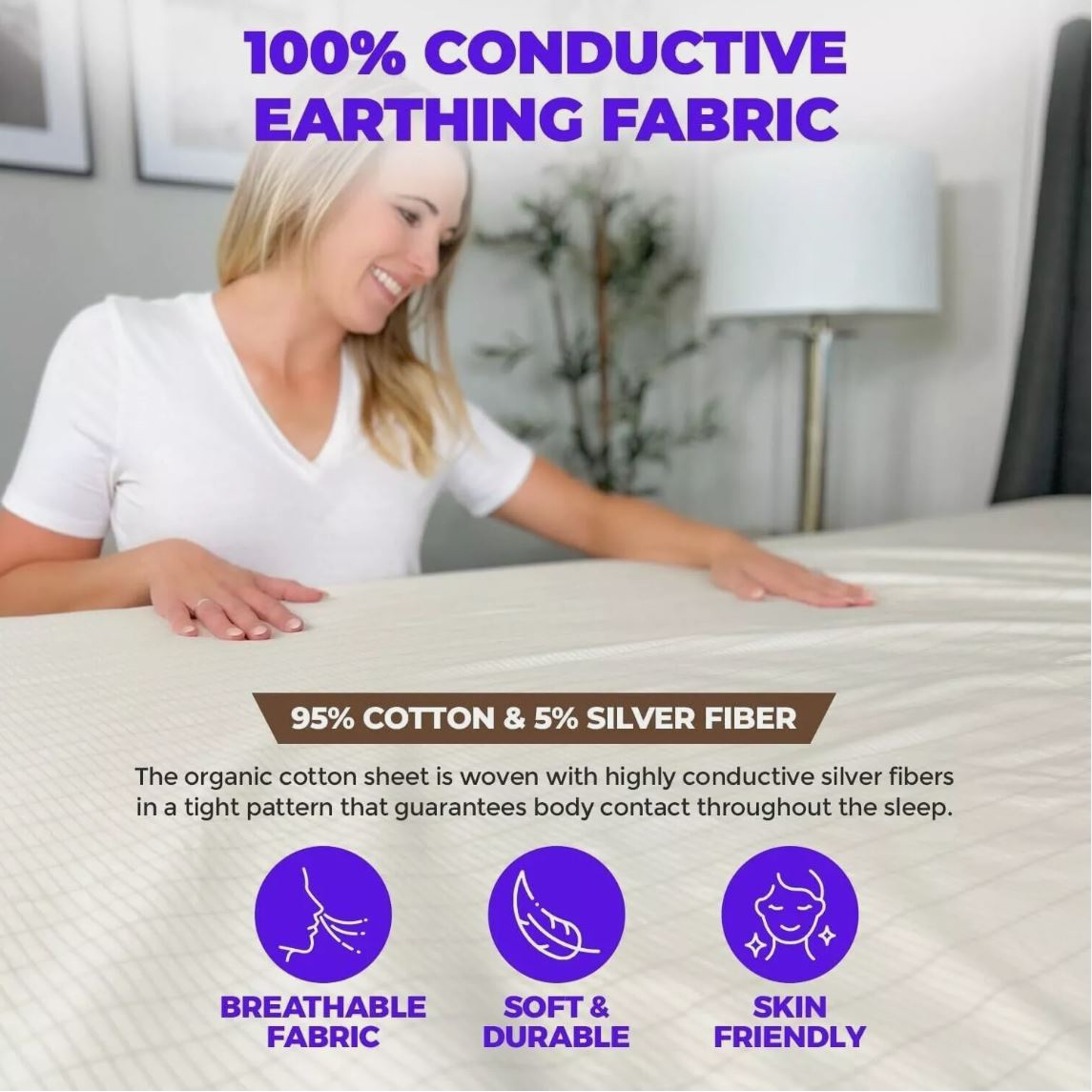 Organic Cotton Grounding Bedsheet (Fitted or Universal Flat sheet)