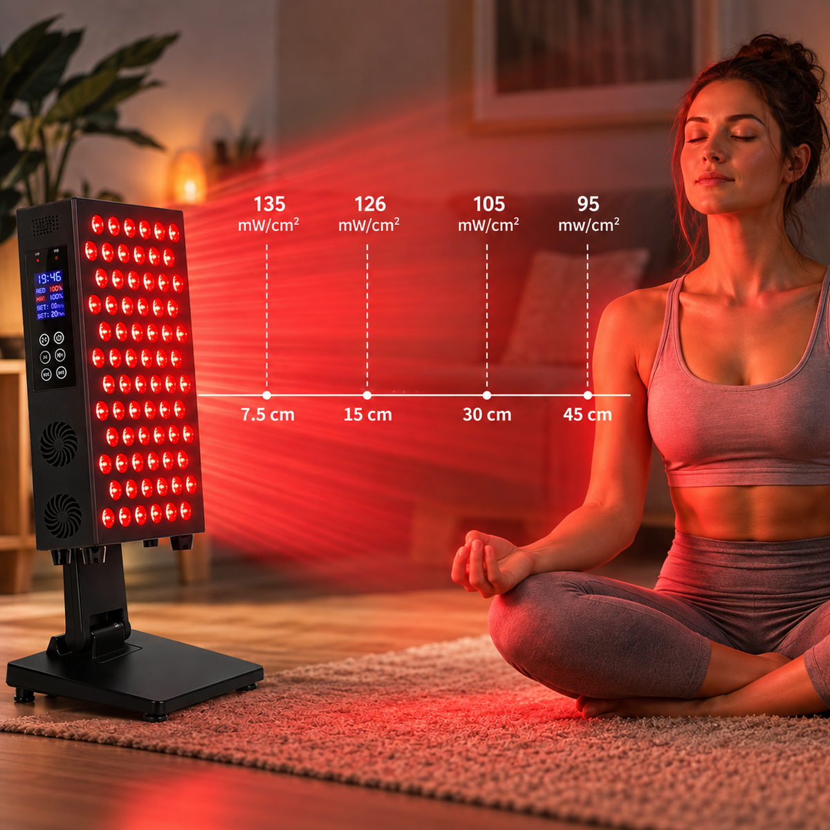 TheraLight 115W Red Light Therapy Panel with Stand